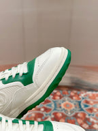 GUCCI 26S SNEAKERS IN WHITE MIX GREEN CALFSKIN